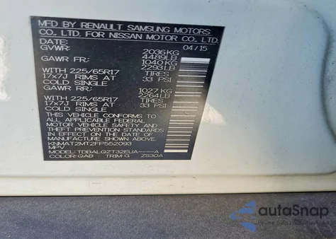 2015 Nissan Rogue S from USA, damaged, VIN KNMAT2MT2FP552093